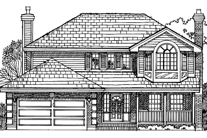 House Blueprint - Exterior - Front Elevation 3 for Victorian House Plan #47-984 - 3 bed, 2.5 bath