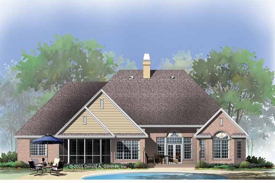 Exterior - Rear Elevation 1 for Traditional House Plan #929-778 - 4 bed, 4.5 bath