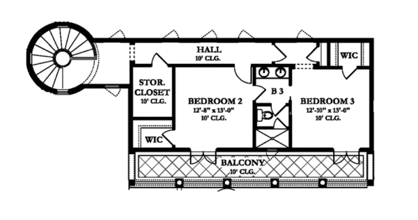 House Blueprint - Mediterranean Floor Plan - Upper Floor Plan #1058-10
