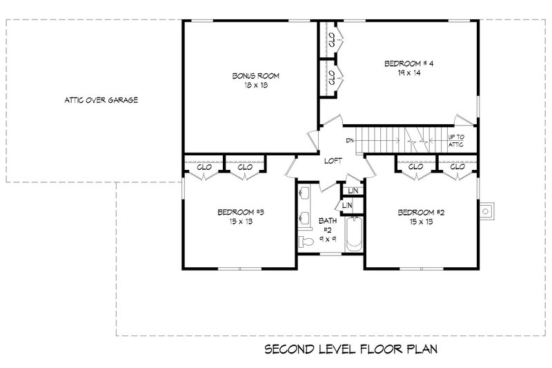 Architectural House Design - Floor Plan - Upper Floor for Farmhouse House Plan #932-1166 - 4 bed, 2.5 bath