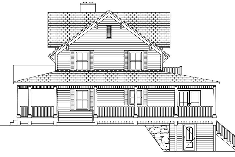 Dream House Plan - Exterior - Other Elevation for Colonial House Plan #1061-6 - 3 bed, 3 bath