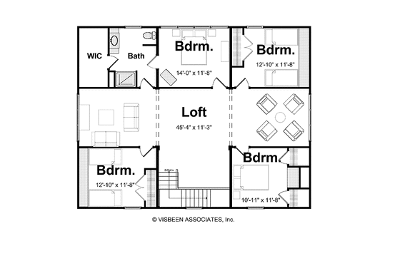 Floor Plan - Upper Floor for Craftsman House Plan #928-210 - 6 bed, 3 bath