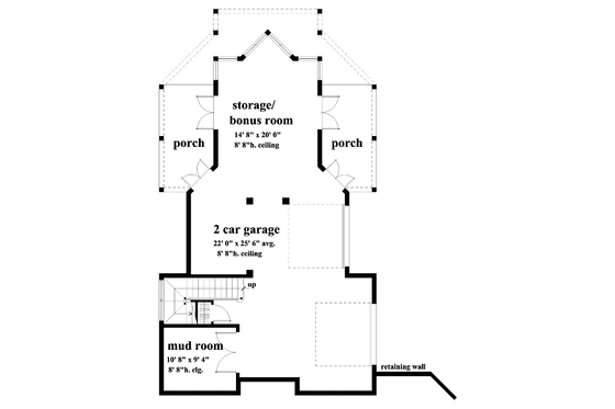 Floor Plan - Lower Floor for Contemporary House Plan #930-152 - 2 bed, 2.5 bath