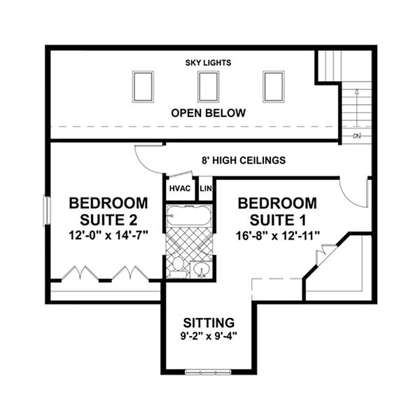 Craftsman Floor Plan - Upper Floor Plan #56-617