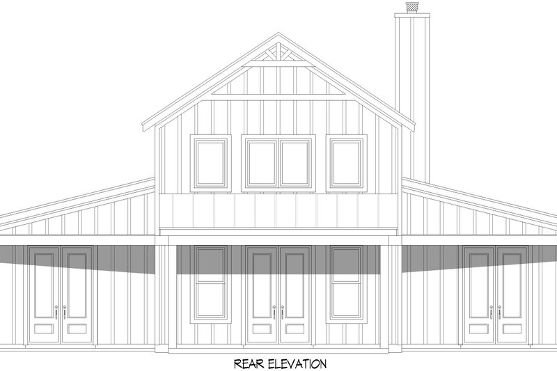 Architectural House Design - Exterior - Rear Elevation 1 for Barndominium House Plan #932-1132 - 3 bed, 3.5 bath