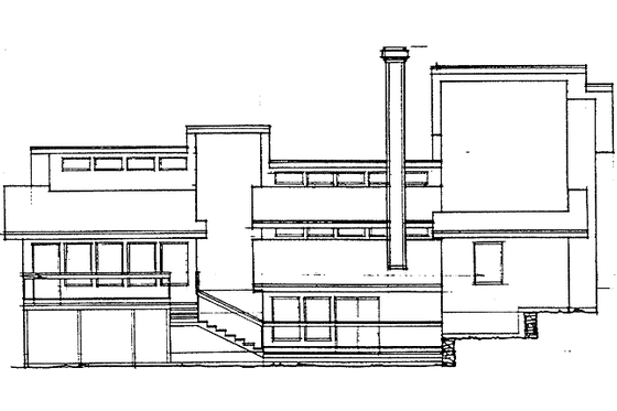 Exterior - Rear Elevation for Contemporary House Plan #60-730 - 3 bed, 2.5 bath