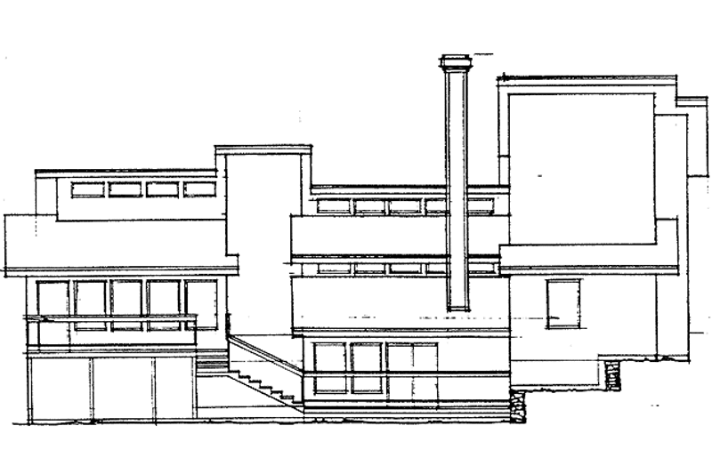 Home Plan - Exterior - Rear Elevation for Contemporary House Plan #60-730 - 3 bed, 2.5 bath