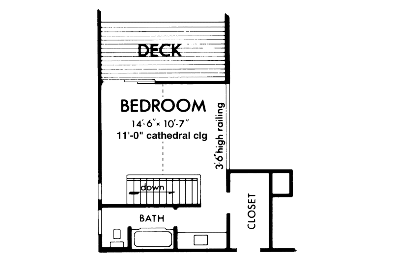Home Plan - Floor Plan - Upper Floor for Contemporary House Plan #320-815 - 3 bed, 2 bath