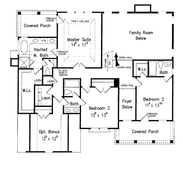 Home Plan - Classical Floor Plan - Upper Floor Plan #927-859