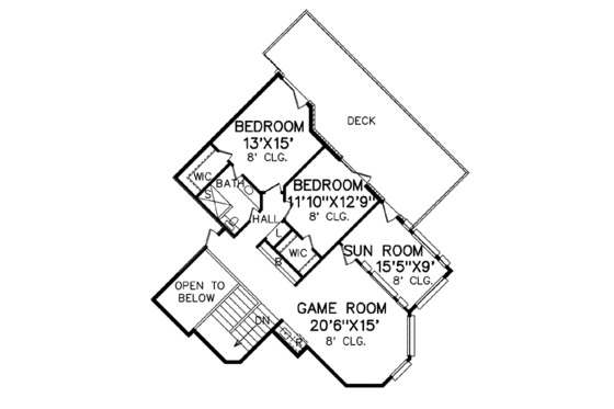 Floor Plan - Upper Floor for Traditional House Plan #65-494 - 4 bed, 3.5 bath