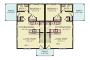 Bungalow Style House Plan - 6 Beds 6 Baths 2560 Sq/Ft Plan #54-601 