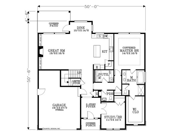 Architectural House Design - Traditional Floor Plan - Main Floor Plan #53-615