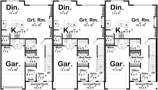 House Plan Design - Floor Plan - Main Floor for Modern House Plan #455-824 - 3 bed, 3 bath