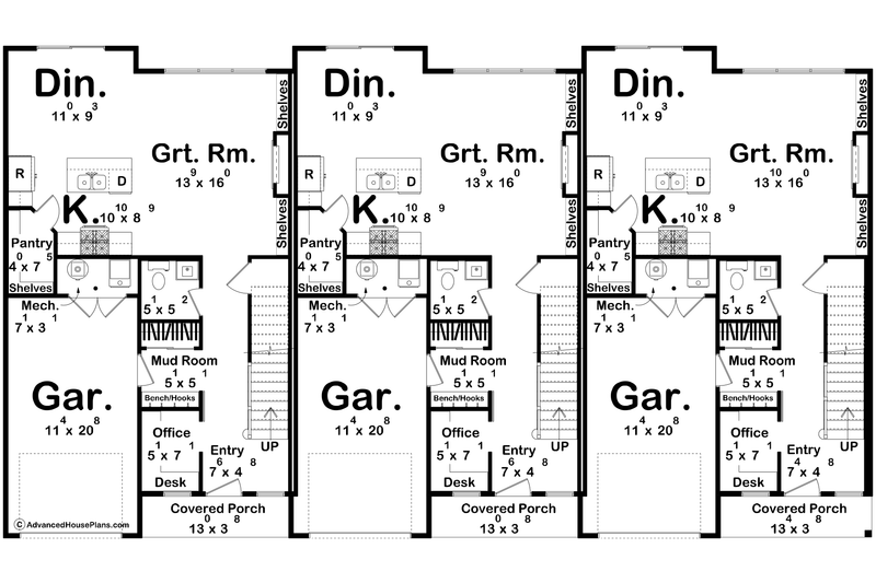 House Plan Design - Floor Plan - Main Floor for Modern House Plan #455-824 - 3 bed, 3 bath