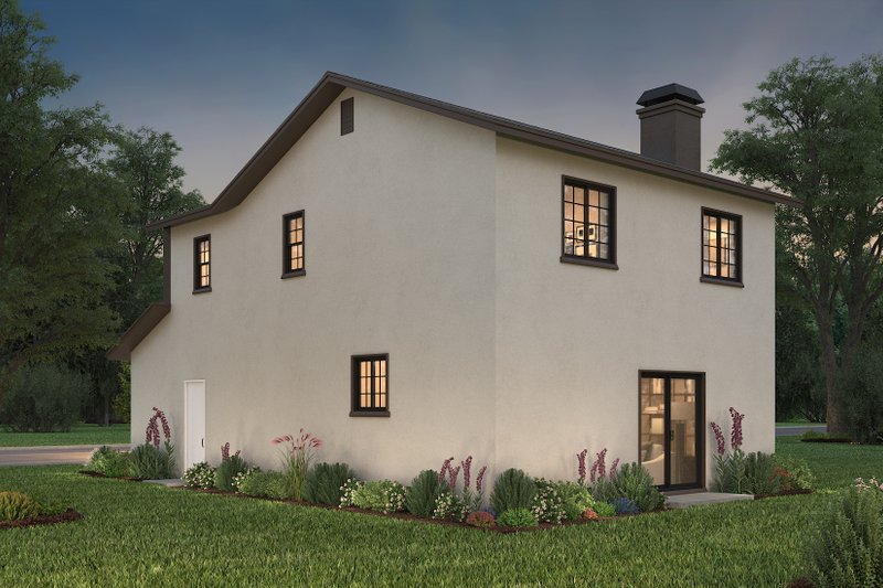 Home Plan - Exterior - Rear Elevation 2 for Adobe / Southwestern House Plan #1-1069 - 3 bed, 2.5 bath