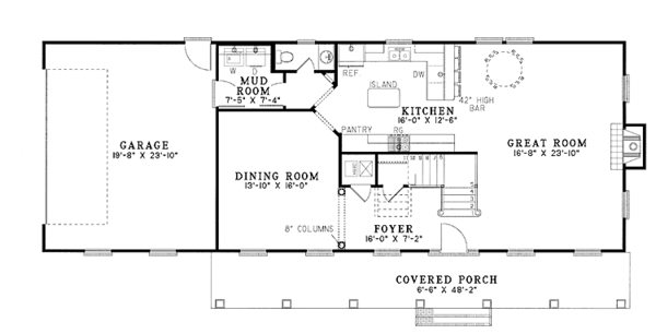 Architectural House Design - Classical Floor Plan - Main Floor Plan #17-2700