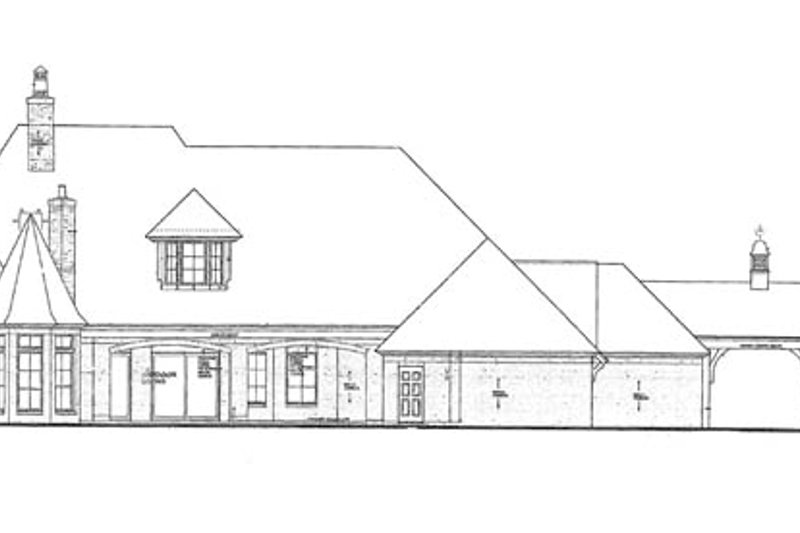 House Design - Exterior - Rear Elevation for European House Plan #310-1260 - 4 bed, 3 bath
