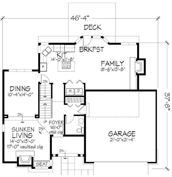 House Plan Design - Country Floor Plan - Main Floor Plan #320-1093