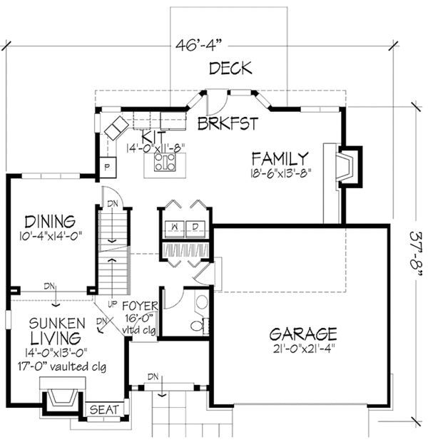 House Blueprint - Country Floor Plan - Main Floor Plan #320-1093