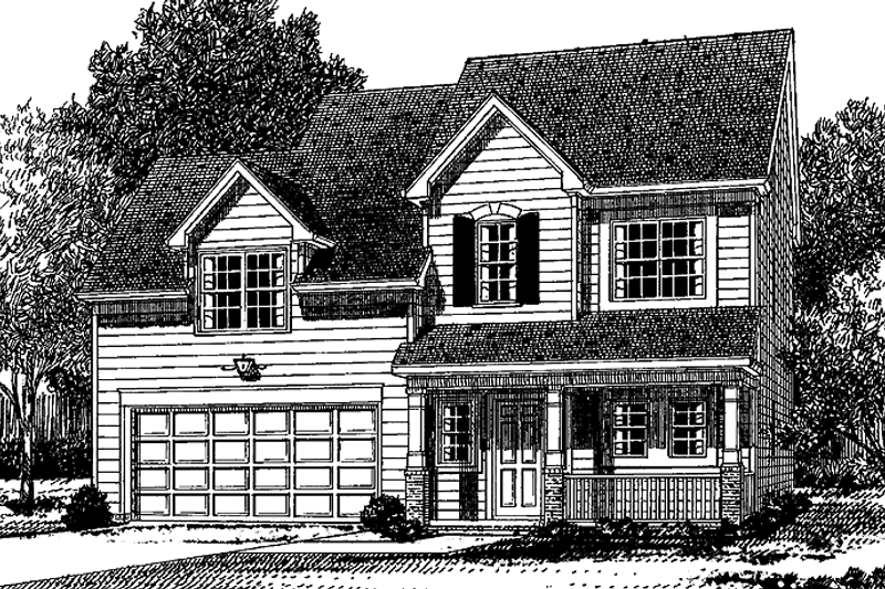 Architectural House Design - Exterior - Front Elevation 3 for Country House Plan #453-287 - 3 bed, 2.5 bath