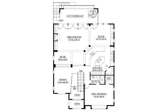 Floor Plan - Upper Floor for Contemporary House Plan #132-429 - 5 bed, 4 bath