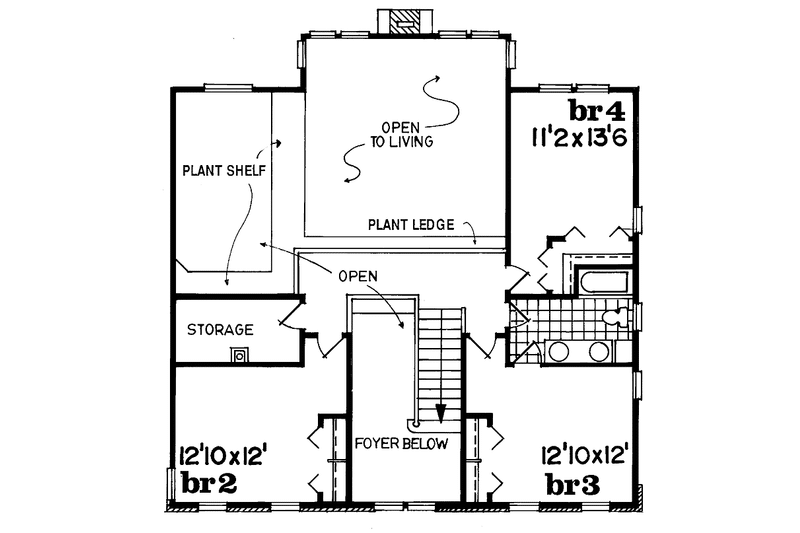 Dream House Plan - Floor Plan - Upper Floor for Classical House Plan #47-1038 - 4 bed, 2.5 bath