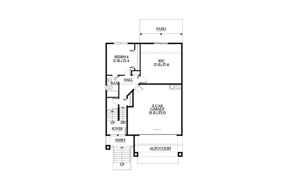 Floor Plan - Lower Floor for Craftsman House Plan #132-559 - 4 bed, 3.5 bath