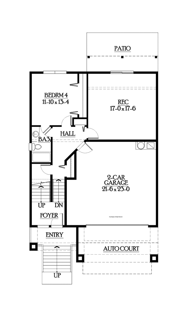 House Design - Craftsman Floor Plan - Lower Floor Plan #132-559