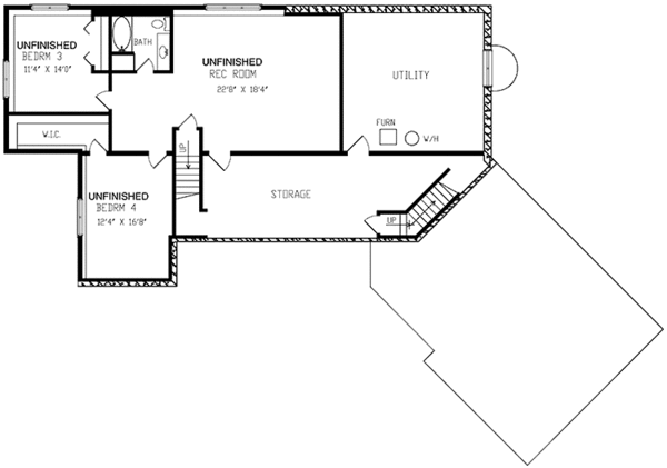 Home Plan - Country Floor Plan - Lower Floor Plan #320-1461