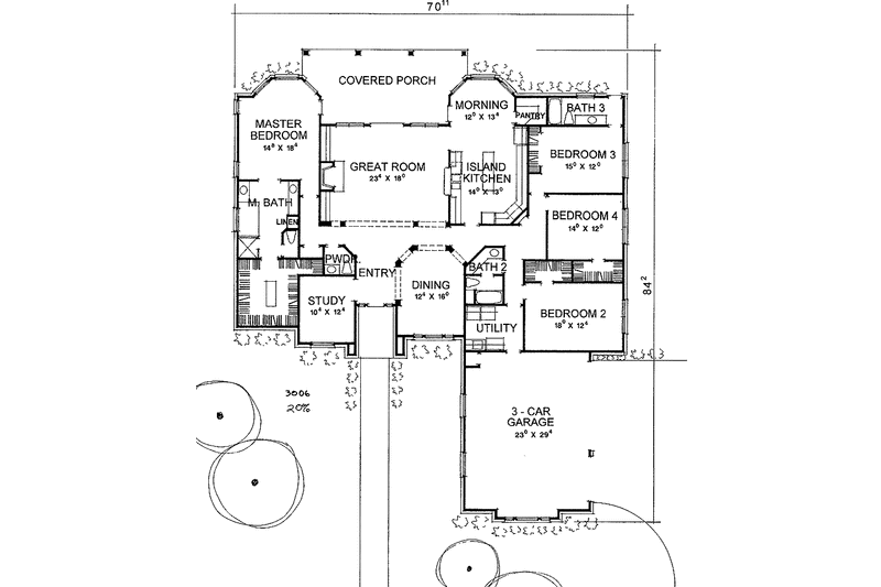 Home Plan - Floor Plan - Main Floor for European House Plan #472-47 - 4 bed, 3.5 bath