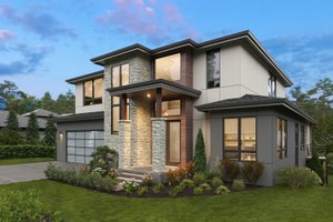 Exterior - Front Elevation 3 for Contemporary House Plan #1066-283 - 6 bed, 6.5 bath