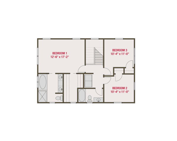 Craftsman Floor Plan - Upper Floor Plan #461-60
