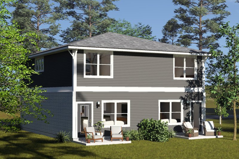 Home Plan - Exterior - Rear Elevation for Modern House Plan #513-2492 - 2 bed, 2.5 bath