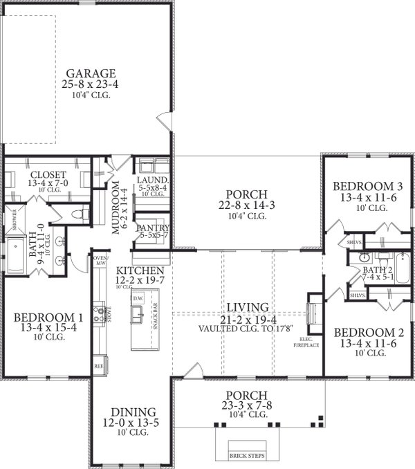 Traditional Floor Plan - Main Floor Plan #406-9671