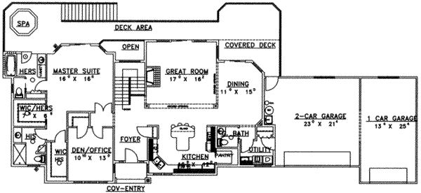 Architectural House Design - Traditional Floor Plan - Main Floor Plan #117-241