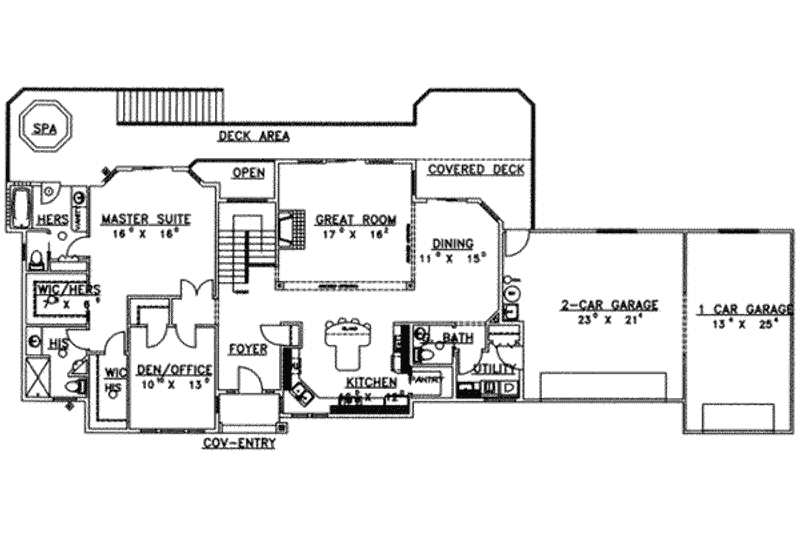 Architectural House Design - Floor Plan - Main Floor for Traditional House Plan #117-241 - 3 bed, 4 bath