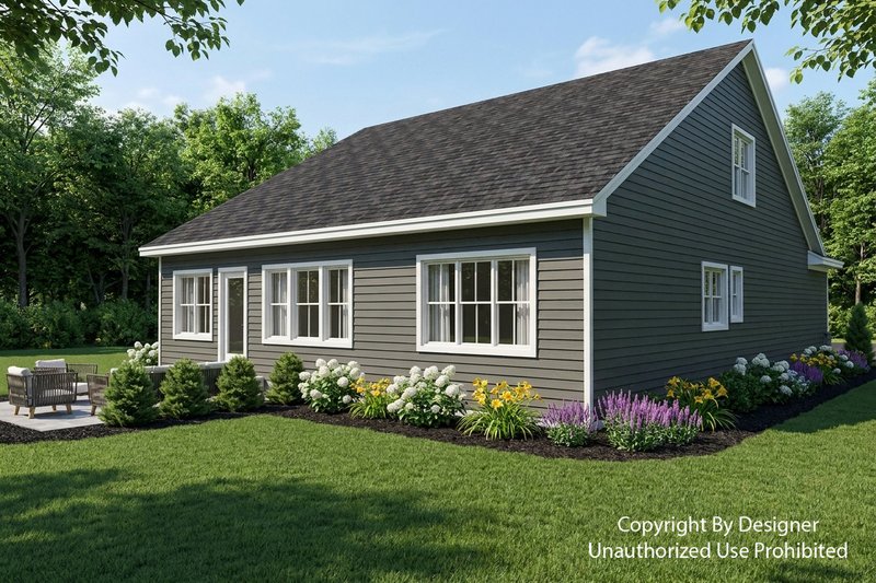 House Plan Design - Exterior - Rear Elevation 1 for Craftsman House Plan #51-1537 - 3 bed, 2.5 bath