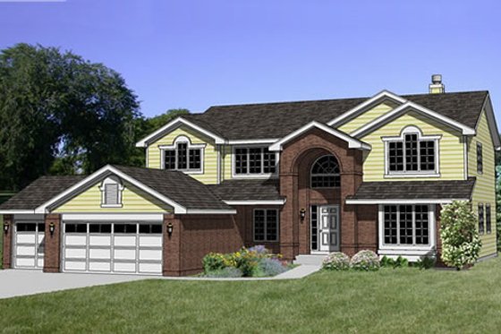 Exterior - Front Elevation for Traditional House Plan #116-186 - 4 bed, 3 bath