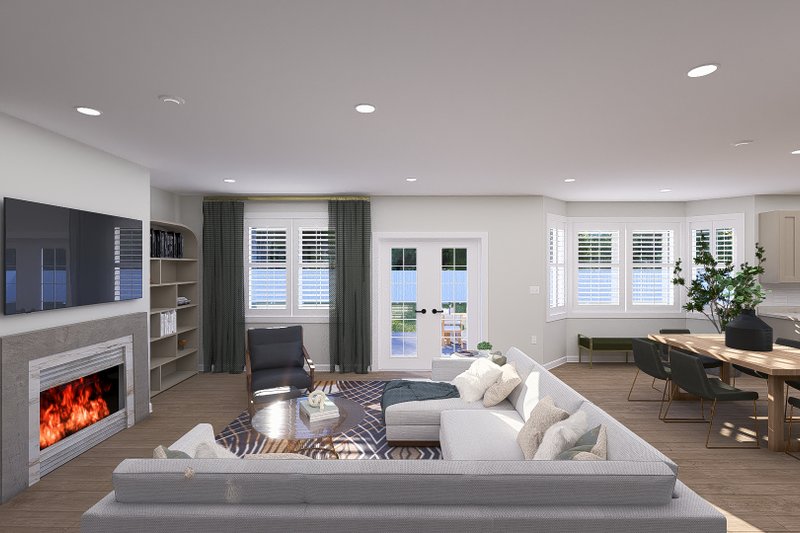 House Plan Design - Interior - Family Room 2 for Farmhouse House Plan #1060-291 - 2 bed, 2.5 bath