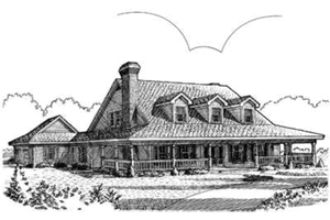 farmhouse plans - front elevation