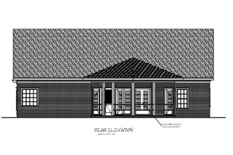 House Plan Design - Exterior - Rear Elevation for Southern House Plan #56-549 - 3 bed, 2.5 bath
