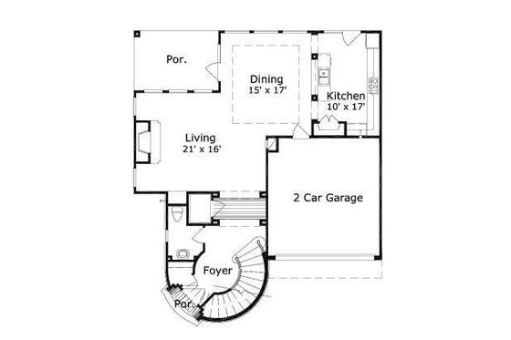 Floor Plan - Main Floor for European House Plan #411-487 - 4 bed, 3.5 bath