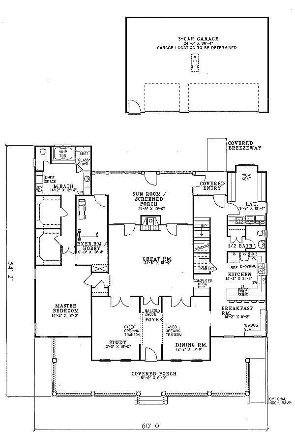 Country Floor Plan - Main Floor Plan #17-217