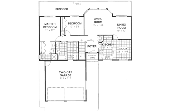 Floor Plan - Main Floor for European House Plan #18-9161 - 2 bed, 2 bath