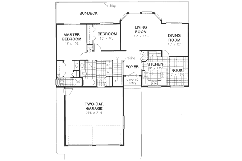 House Plan Design - Floor Plan - Main Floor for European House Plan #18-9161 - 2 bed, 2 bath