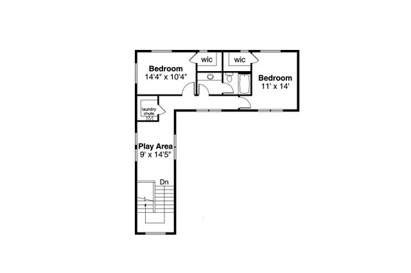 Modern Floor Plan - Upper Floor Plan #124-1282