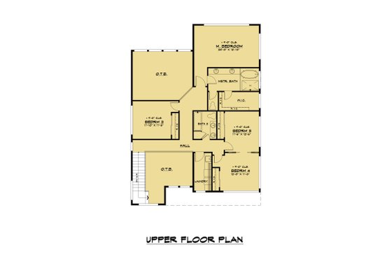 Floor Plan - Upper Floor for Modern House Plan #1066-109 - 6 bed, 3.5 bath