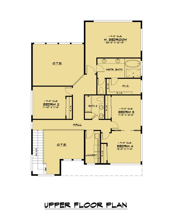 Modern Floor Plan - Upper Floor Plan #1066-109