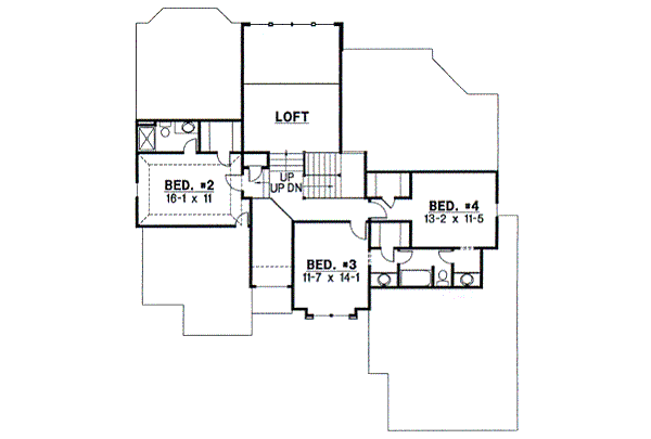 European Floor Plan - Upper Floor Plan #67-707