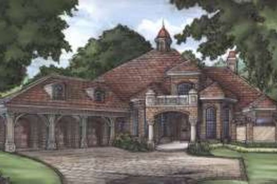Exterior - Front Elevation for European House Plan #115-171 - 4 bed, 4 bath